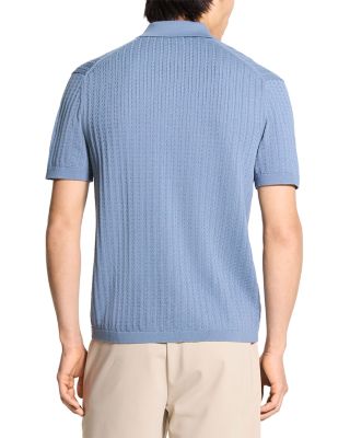 Short Sleeve Cable Polo in Breach 