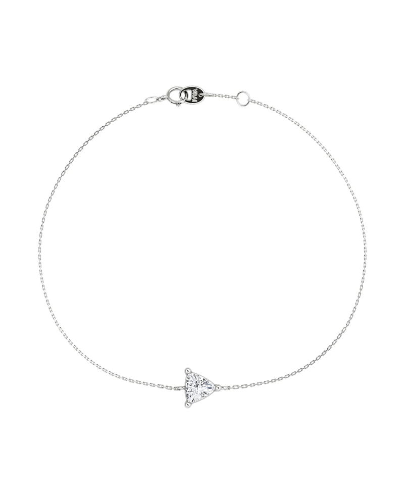 Vrai Petite Solitaire Bracelet Trillion In 14k White/14k Yellow Gold, 0.17ctw Trillion Lab Grown Diamond In White