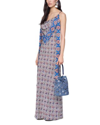 Paisley Satin Maxi Dress