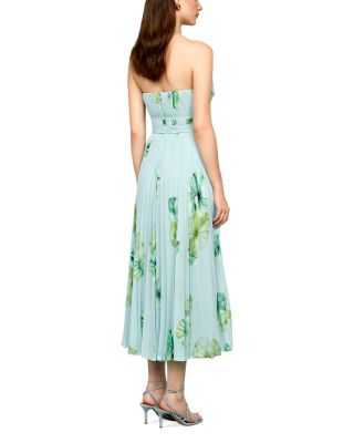 Cathy Floral Pliss&eacute; Midi Dress