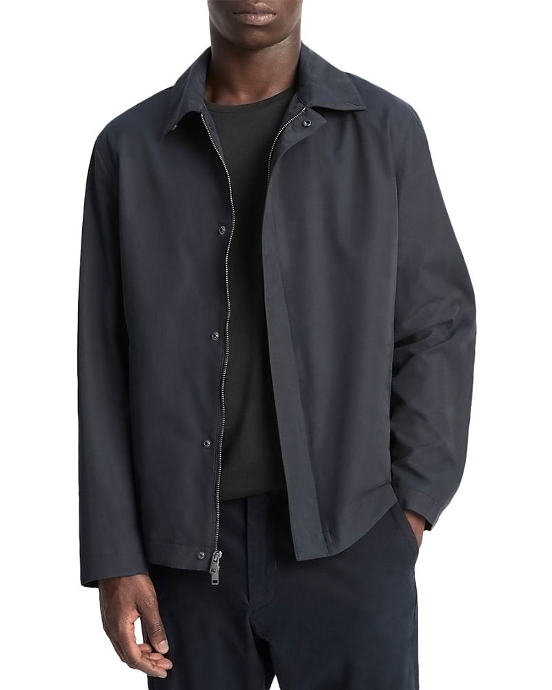 Vince Convertible Collar Cotton Blend Zip Jacket