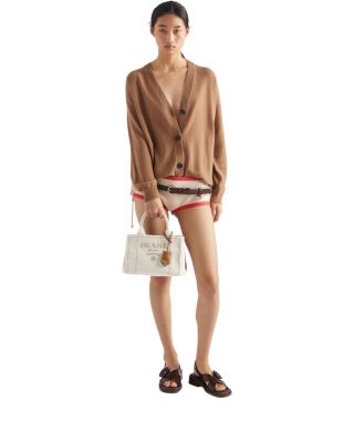 Prada Jardiniere Small Linen Blend Handbag | Bloomingdale's