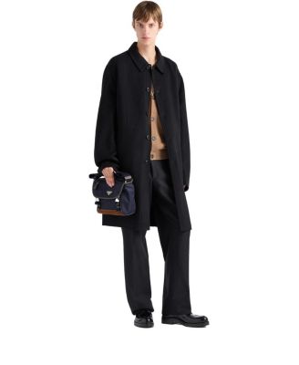 Medium Re-Nylon and Leather Shoulder Bag