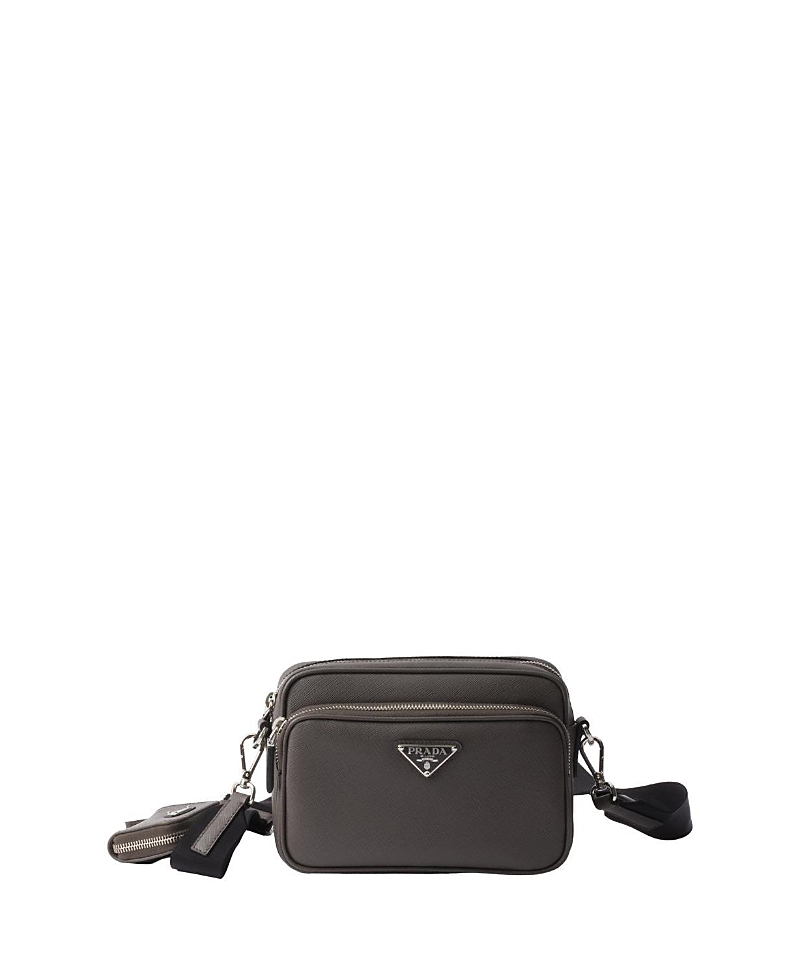 Prada Saffiano Leather Shoulder Bag In Black