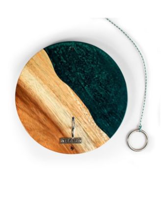 The River Epoxy Resin with Live Edge Acacia Wayfarer ART Hook & Ring Game