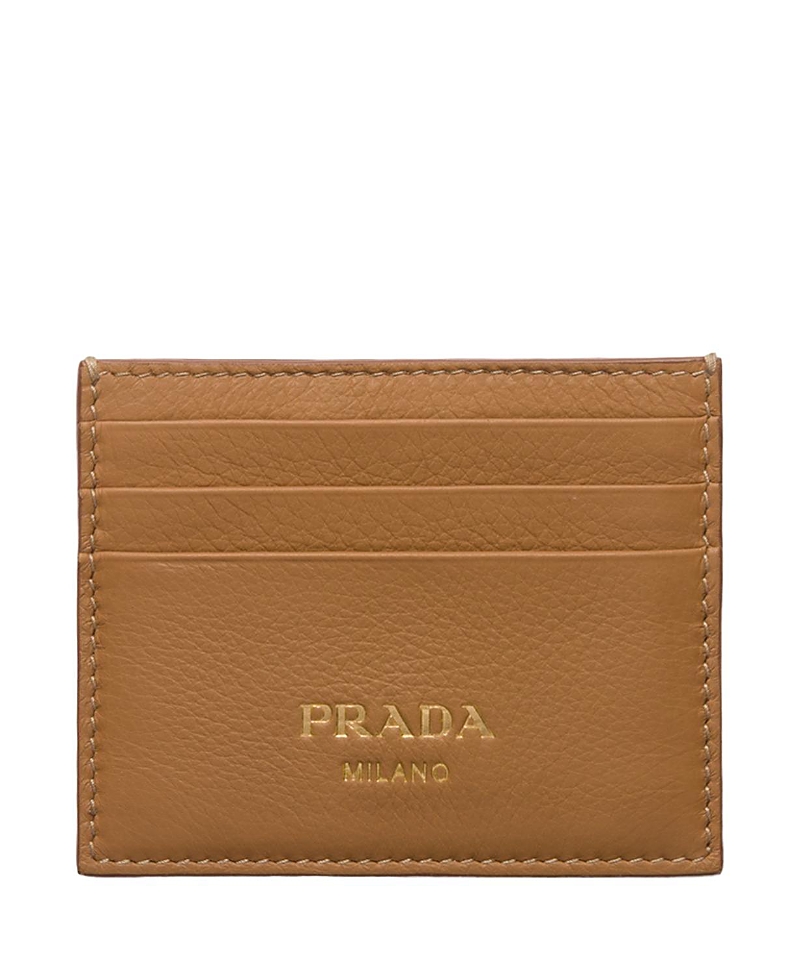 Prada Sand Leather Card Holder
