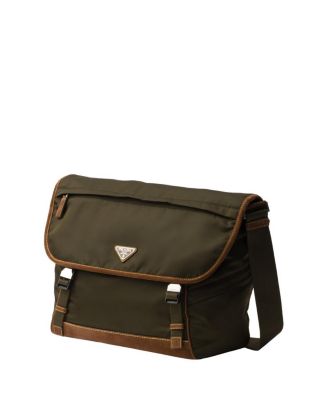 Large Re-Nylon and Suede Shoulder Bag