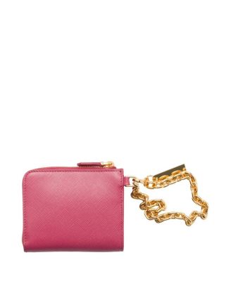 Small Saffiano Leather Zipper Wallet