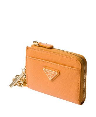 Small Saffiano Leather Zipper Wallet