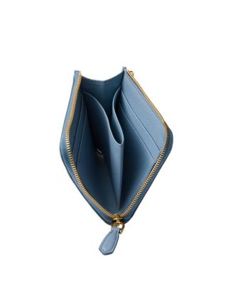 Small Saffiano Leather Zipper Wallet