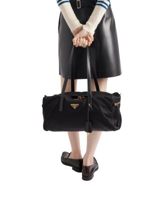 Large Re-Nylon Top-Handle Bag with Padlock