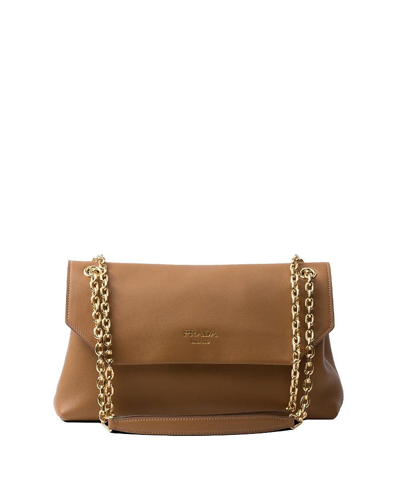 Shop Prada Doux Medium Leather Shoulder Bag