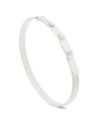 18K White Gold & Diamond Masai Coil Bangle Bracelet