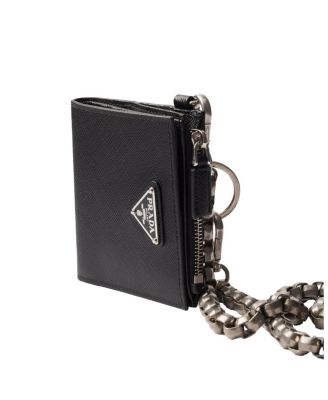 Small Saffiano Wallet With Chain