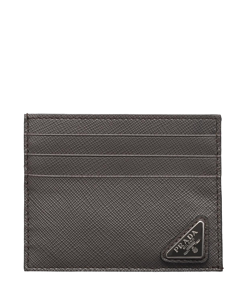 Prada Saffiano Leather Card Holder In Black