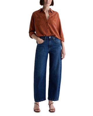 Hattie High Rise Cropped Barrel Jeans in VP Dynasty