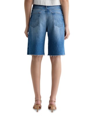 Hattie Cinched High Rise Bermuda Jean Shorts in Sweetwater