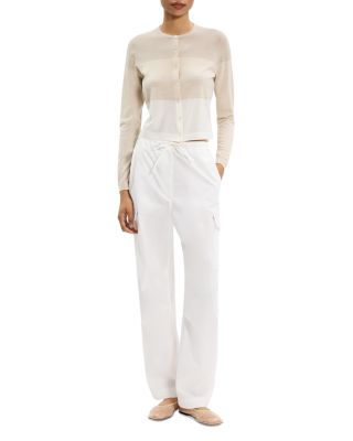 Merino Wool Crewneck Cardigan Sweater