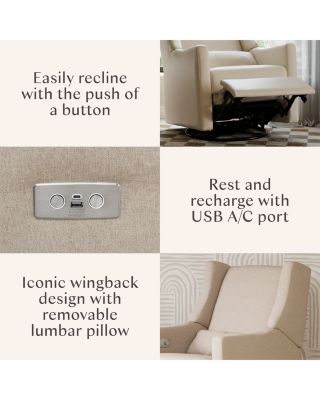 Kiwi Electronic Recliner and Swivel Glider With USB Port