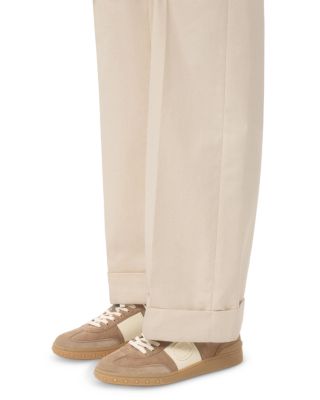 Men&#39;s Embroidered La Greca Suede Sneakers