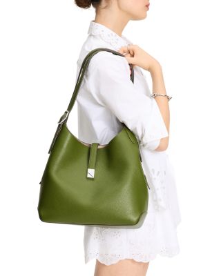 Deco Pebbled Leather Medium Shoulder Bag 