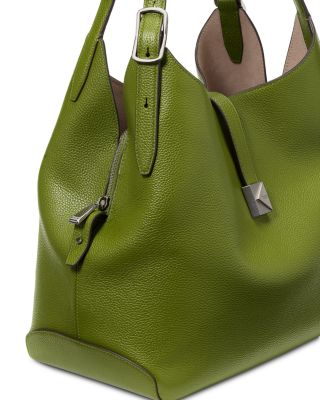 Deco Pebbled Leather Medium Shoulder Bag 