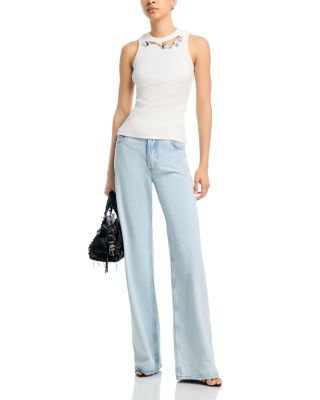 Embellished Cutout Tank Top