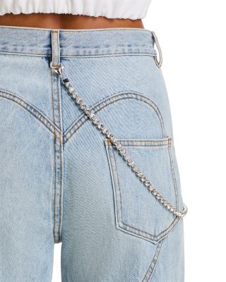 Slit Jeans in Light Blue