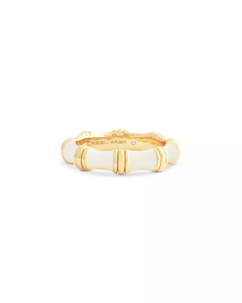 Anabel Aram White Bamboo Band Ring