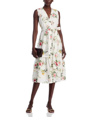 Violet Sleeveless Floral Midi Dress