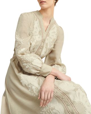 Frida Button Front Lace Trim Dress