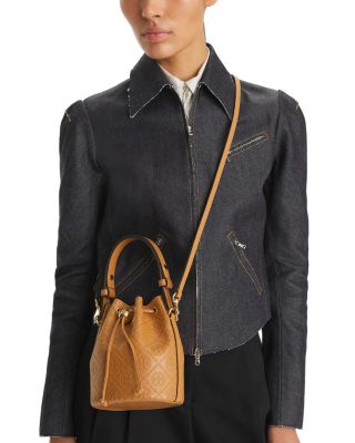 T Monogram Leather Mini Bucket Bag