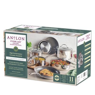 EverLast Stainless Steel Ceramic Nonstick 11 Piece Cookware Set