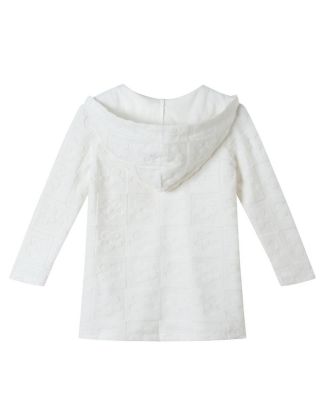 Girls' White Hooded Terry Cover-Up - Little Kid