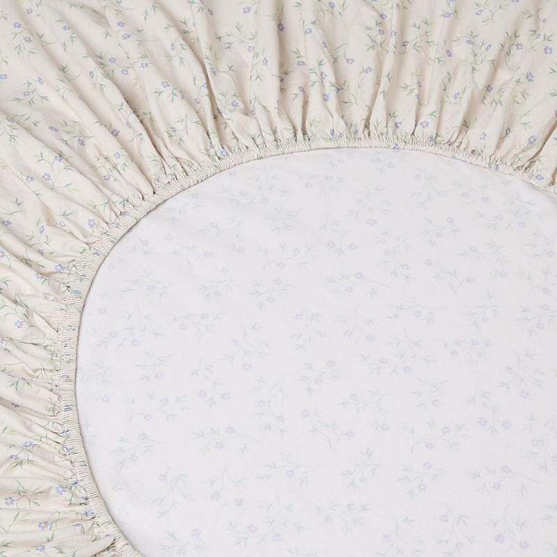 Piglet In Bed Spring Sprig Printed Cotton Fitted Sheet, Full In Green