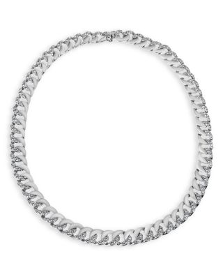 Pav&eacute; Chain Link Necklace, 16"