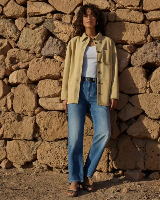 Straight Full Length Jeans in Denim