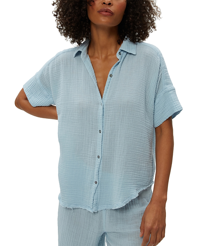 MICHAEL STARS BAILEY GAUZE BUTTON DOWN SHIRT