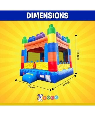  Premium Inflatable Bounce House (Without Blower) - 13 x 12 x 14.5 Foot - Deluxe Castle Big Crossover Inflatable Bouncy House Jumper Unit for Kids