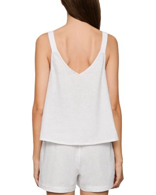 Linen Blend V Neck Camisole Pajama Top