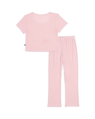 Girls' Heart Pointelle Tee & Pants Pajamas Set - Big Kid