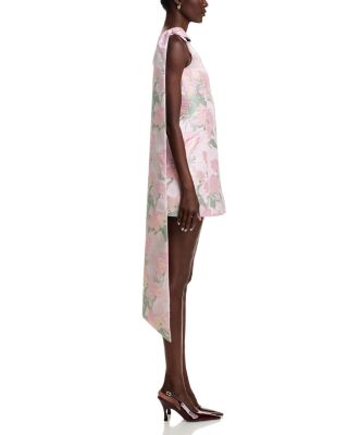 Gita Light Pink Brocade Scoop Neck Mini Dress