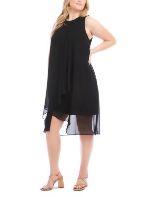 Plus Size Sleeveless Draped Crossover Dress