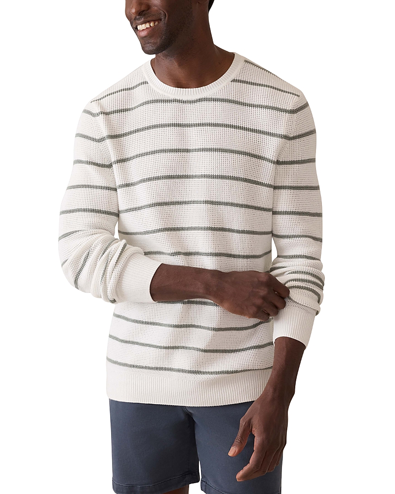 Faherty Sunwashed Crewneck Sweater In White