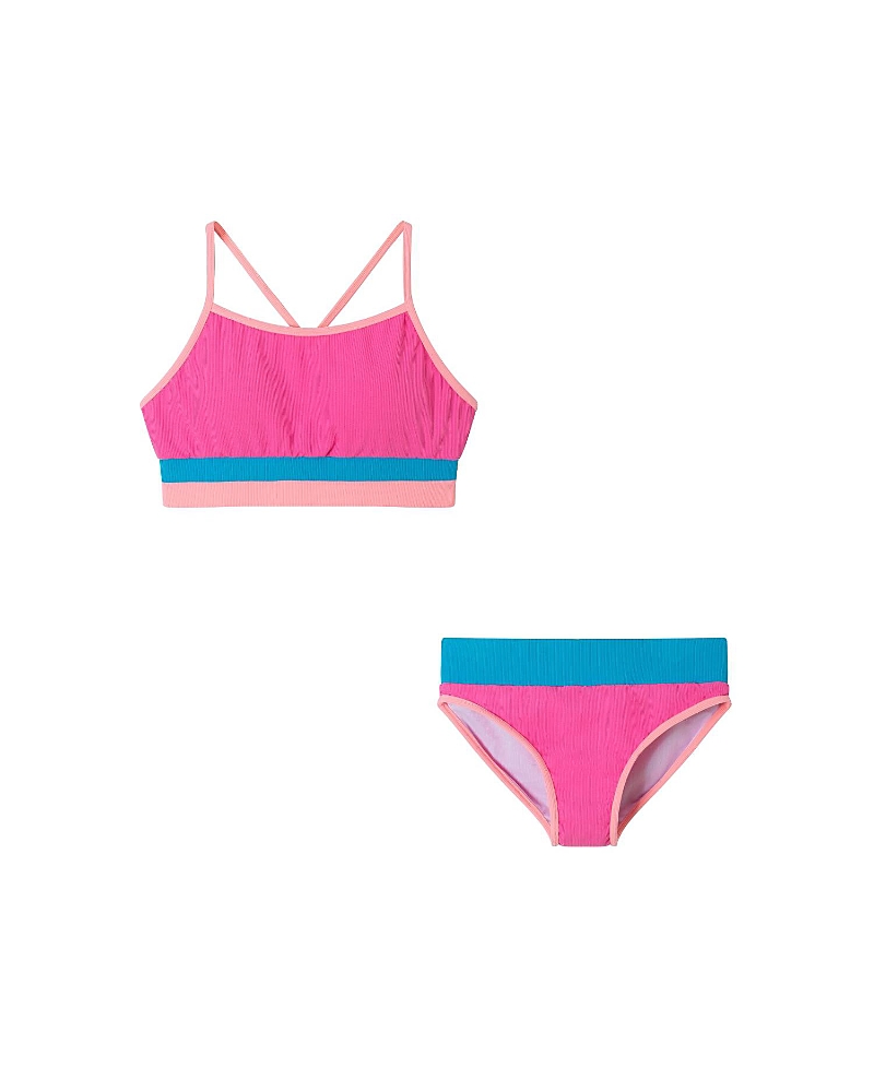 Andy & Evan Kids' Colorblock Rib Two-piece Swimsuit