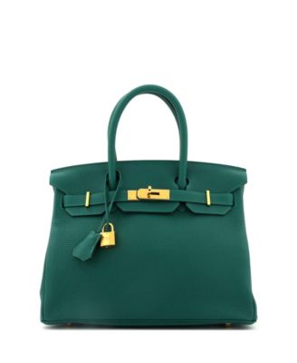 Pre-Owned HERMÈS - Birkin 30 Handbag Green Togo with Gold Hardware
