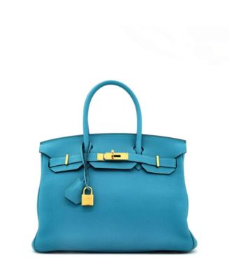 Birkin 30 Handbag Blue Togo with Gold Hardware