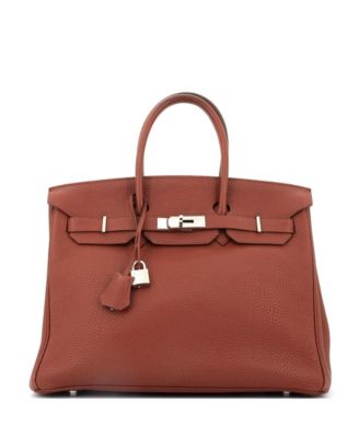 Pre-Owned HERMÈS - Birkin 35 Handbag Brown Togo with Palladium Hardware