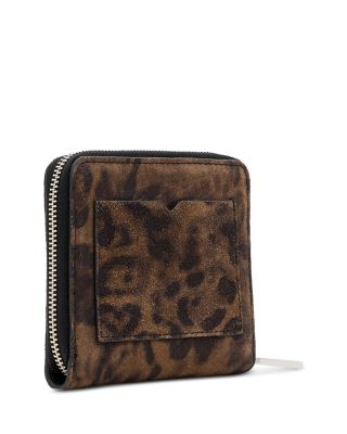 Lena Leopard Print Suede Wallet 