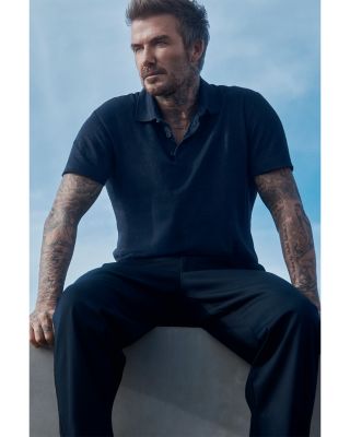 x David Beckham Parris Short Sleeve Linen Polo Shirt